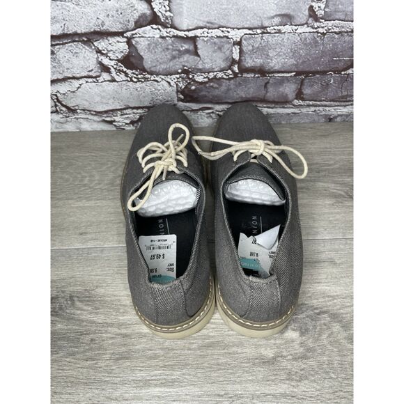 Public Opinion Gray Derby Oxfords Textured Fabric Casual Lace Up Shoes Men 9.5M - Picture 5 of 16